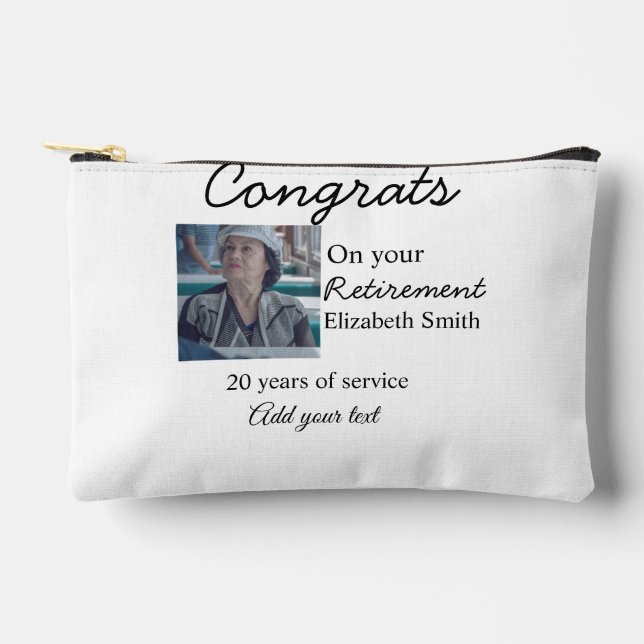 Congrats on your retirement add photo name date mi accessory pouch (Front)