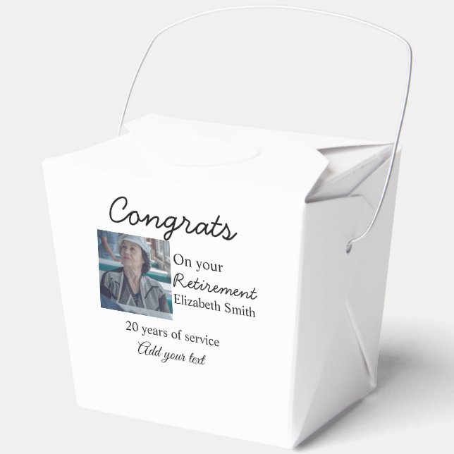 Congrats on your retirement add photo name date mi favour box (Front)