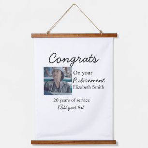 Congrats on your retirement add photo name date mi hanging tapestry