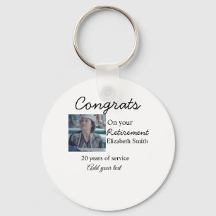 Congrats on your retirement add photo name date mi key ring