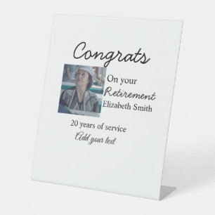 Congrats on your retirement add photo name date mi pedestal sign