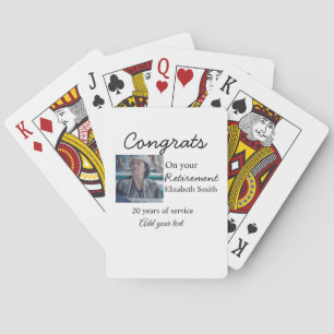 Congrats on your retirement add photo name date mi playing cards