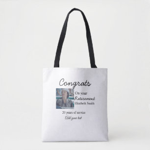 Congrats on your retirement add photo name date mi tote bag
