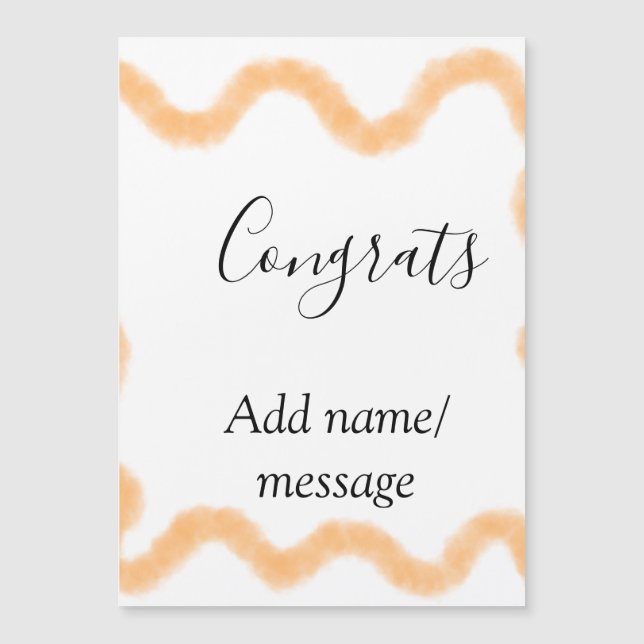 Congrats orange spiral Spanish border boho retro n (Front)