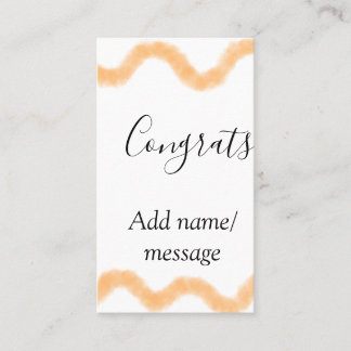 Congrats orange spiral Spanish border boho retro n Business Card