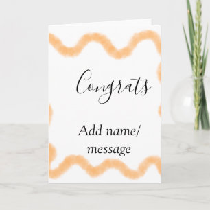 Congrats orange spiral Spanish border boho retro n Card