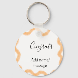 Congrats orange spiral Spanish border boho retro n Key Ring