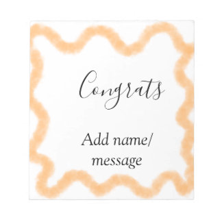 Congrats orange spiral Spanish border boho retro n Notepad