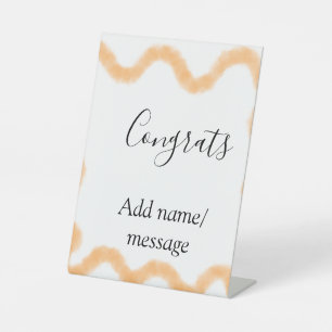 Congrats orange spiral Spanish border boho retro n Pedestal Sign