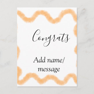 Congrats orange spiral Spanish border boho retro n Postcard