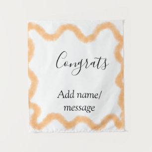 Congrats orange spiral Spanish border boho retro n Tapestry