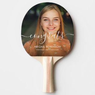 Congrats Photo Script Graduation Custom Ping Pong Paddle