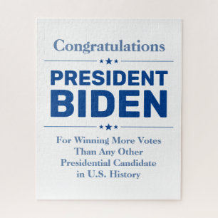Congrats President Biden Most Voted Candidate Jigsaw Puzzle