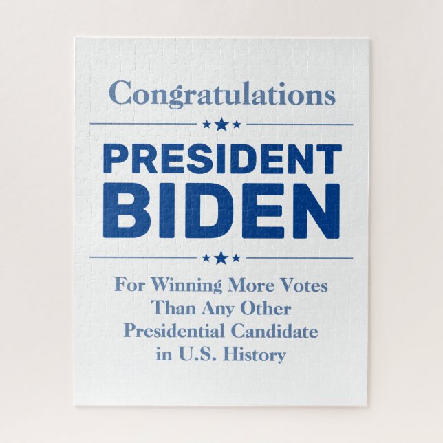 Congrats President Biden Most Voted Candidate Jigsaw Puzzle (Vertical)