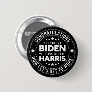 Congrats President Biden, VP Harris! Custom Colors 6 Cm Round Badge