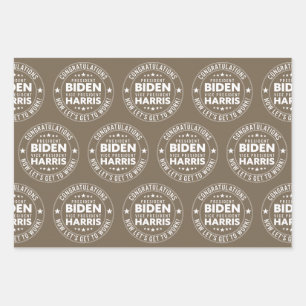Congrats President Biden, VP Harris! Custom Colour Wrapping Paper Sheet