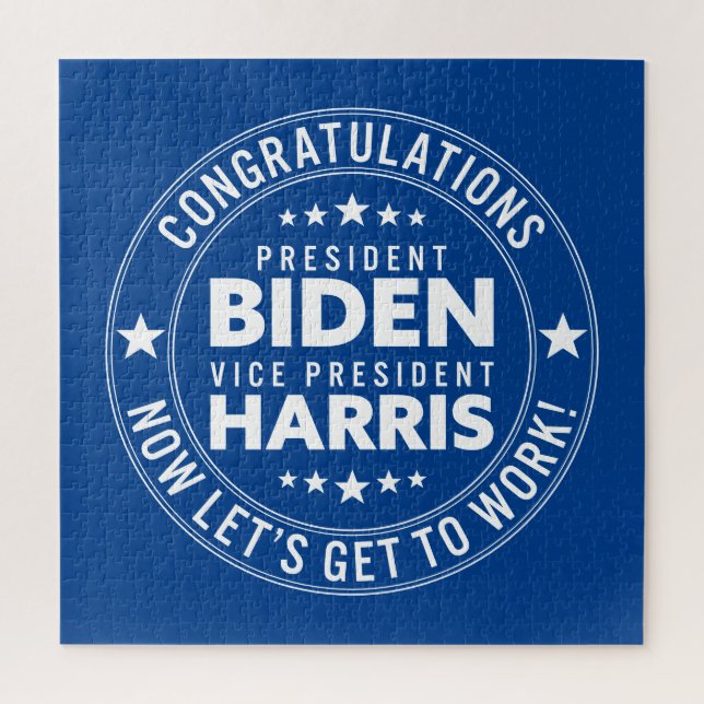Congrats President Biden VP Harris Custom Colours Jigsaw Puzzle (Vertical)