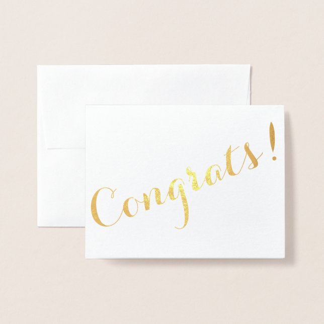 Congrats Script Foil Card (Front With Envelope)