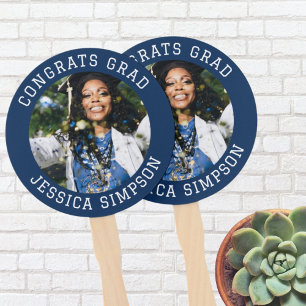 Congrats simple Graduate photo modern Graduation Hand Fan