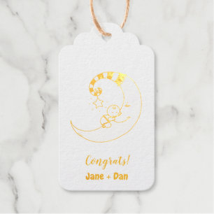 Congrats! (sleepy baby and moon) gift tags