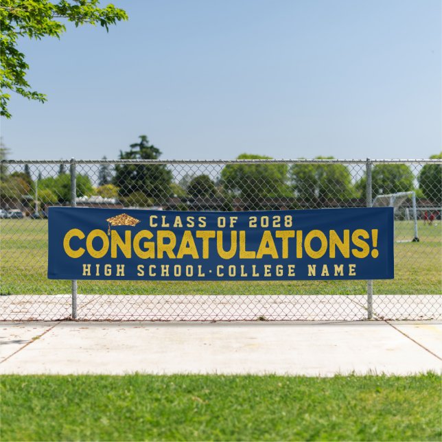 Congrats the Graduates Custom School Graduation Banner (Insitu)
