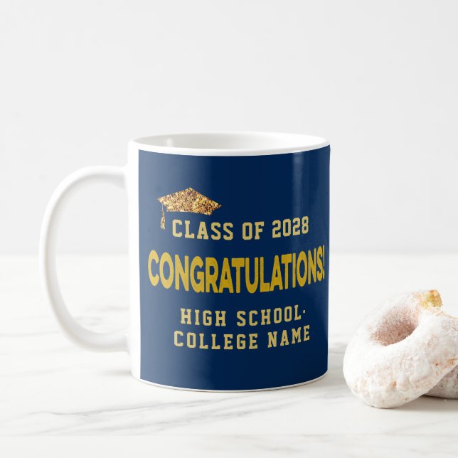 Congrats the Graduates Custom School Graduation  Coffee Mug (With Donut)