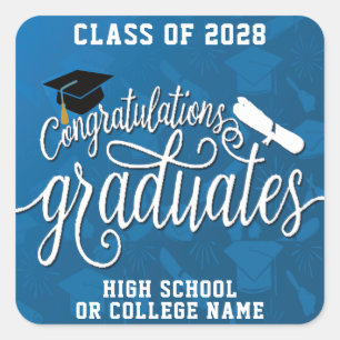 Congrats the Graduates Custom School Graduation Square Sticker