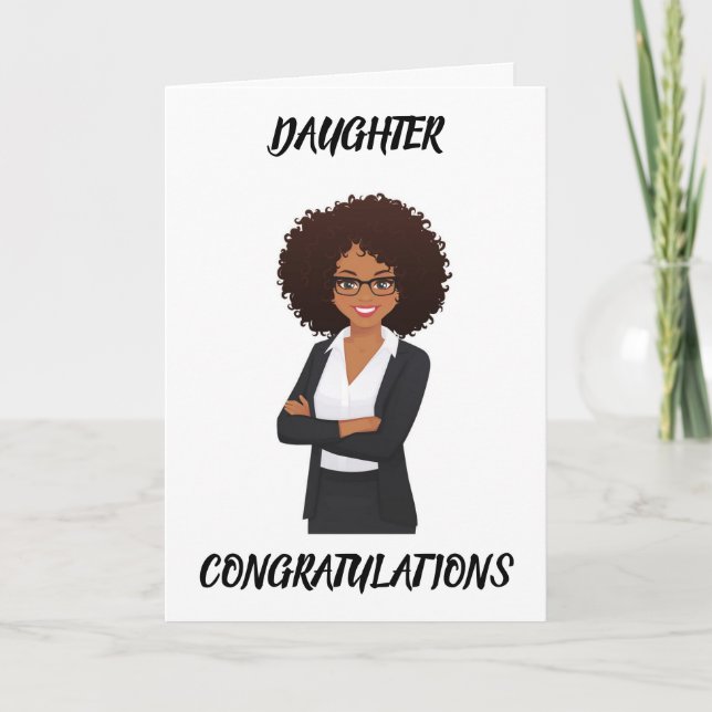 CONGRATS TO "FEMALE AFRICAN AMERICAN" DAUGHTER CARD (Front)