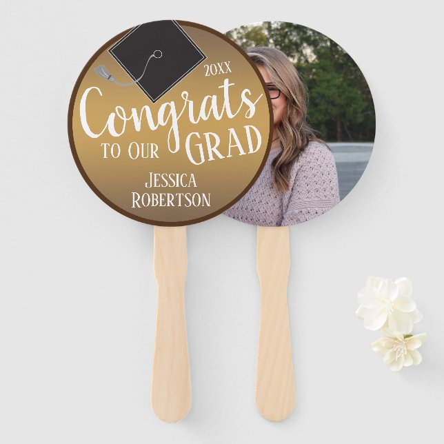 Congrats to Our Grad Class of 2021 Photo Hand Fan (Front and Back)