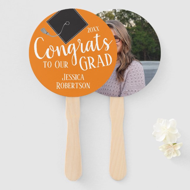 Congrats to Our Grad Class of 2024 Photo Hand Fan (Front and Back)