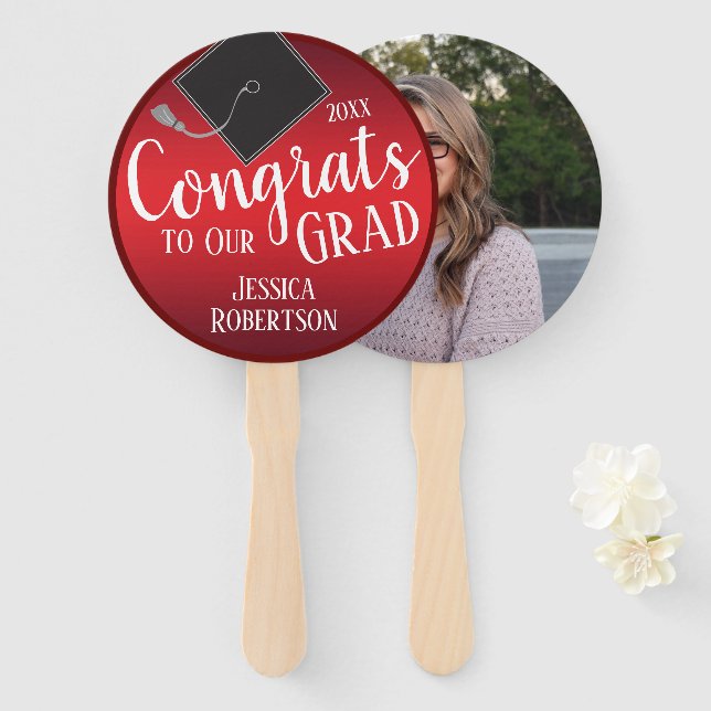 Congrats to Our Grad Class of 2024 Photo Hand Fan (Front and Back)
