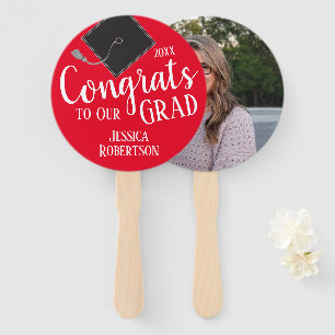 Congrats to Our Grad Graduation Party photo Hand Fan