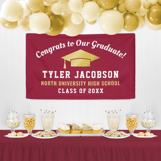 Congrats To Our Graduate Red and Gold Custom Banner (Creator Uploaded)