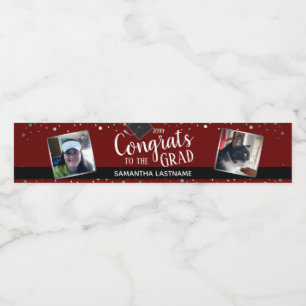 Congrats to the Grad Elegant Silver Photo Water Bottle Label