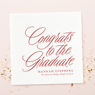 Congrats to the graduate classic red graduation napkin