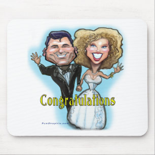 Congrats Wedding Dolls Mouse Pad