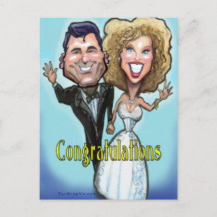 Congrats Wedding Dolls Postcard
