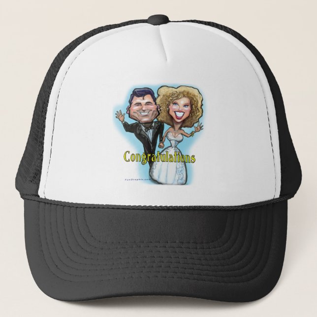 Congrats Wedding Dolls Trucker Hat (Front)