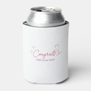 congrats wine glass stars pink pastel bold retro g can cooler