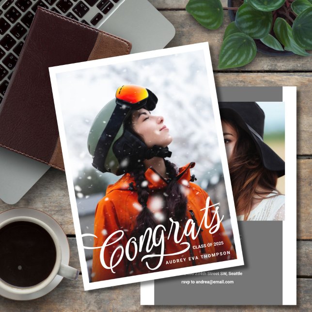 Congrats Writing Graduate Photo Invitation (Creator Uploaded)