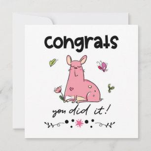 Congrats You Did It Cartoon French Bulldog Grad Card