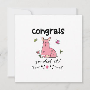 Congrats You Did It Cartoon French Bulldog Humor Card