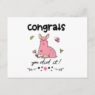 Congrats You Did It Funny Cartoon French Bulldog Postcard