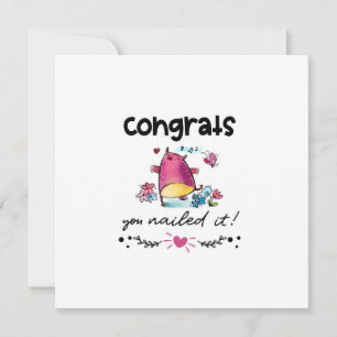 Congrats You Nailed It Cartoon Owl Humor Card