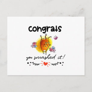 Congrats You Smashed It Cute Cat Cartoon Postcard