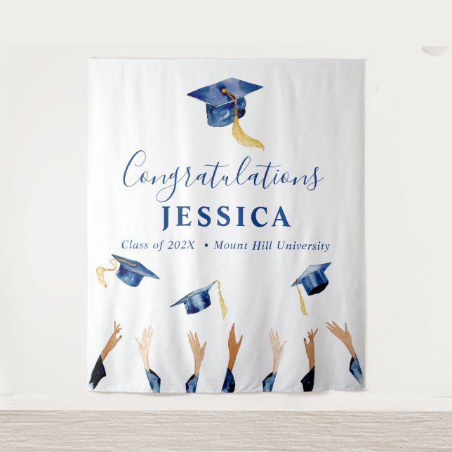 Congratualation Graduate  Backdrop Photo booth Tapestry (Front)