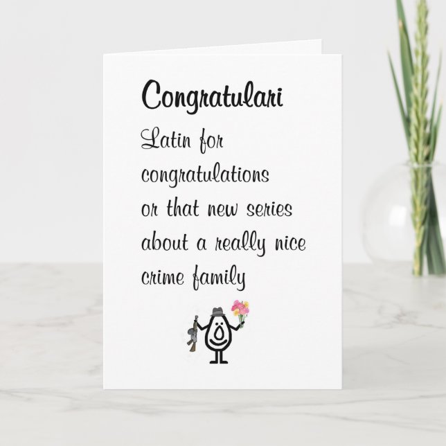 Congratulari A Funny Congratulations Poem Card (Front)