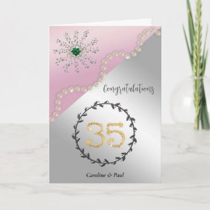 Congratulate Friends on 35th Wedding Anniversary Card