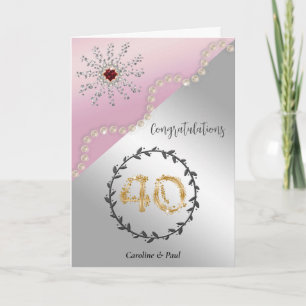 Congratulate Friends on 40th Wedding Anniversary Card