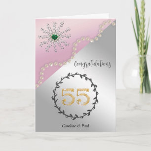 Congratulate Friends on 55th Wedding Anniversary Card